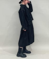 ZMEAE24179 al'aise modulation(アレーズモジュレーション) ジョイントデザインコクーンシルエットワンピース ブラック