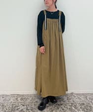 ZMEAE25178 al'aise modulation(アレーズモジュレーション) 【2WAY】配色ベルトAラインジャンパースカート ベージュ