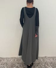 ZMEAE25178 al'aise modulation(アレーズモジュレーション) 【2WAY】配色ベルトAラインジャンパースカート ダークグレー