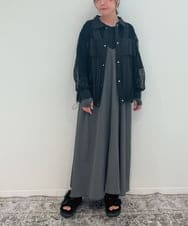 ZMEAE25178 al'aise modulation(アレーズモジュレーション) 【2WAY】配色ベルトAラインジャンパースカート ダークグレー