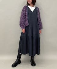 ZMEAE27140 al'aise modulation(アレーズモジュレーション) プリーツデザインスリーブレスワンピース ダークグレー