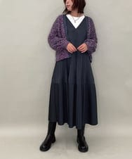 ZMEAE27140 al'aise modulation(アレーズモジュレーション) プリーツデザインスリーブレスワンピース ダークグレー