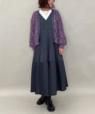 ZMEAE27140 al'aise modulation(アレーズモジュレーション) プリーツデザインスリーブレスワンピース ダークグレー