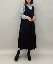 ZMEAE27140 al'aise modulation(アレーズモジュレーション) プリーツデザインスリーブレスワンピース ブラック