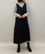 ZMEAE27140 al'aise modulation(アレーズモジュレーション) プリーツデザインスリーブレスワンピース ブラック