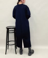 ZMEAE28118 al'aise modulation(アレーズモジュレーション) ダブルドロスト配色アクセントワンピース ネイビー