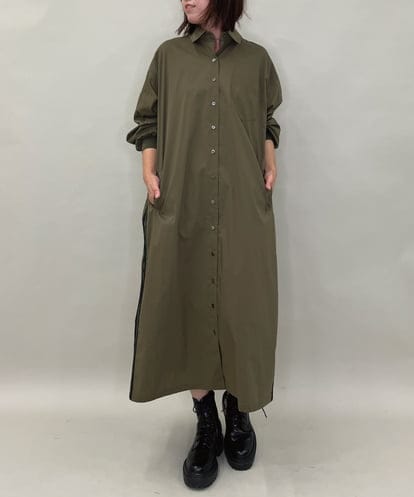 ZMEAE29160 al'aise modulation 配色ラインシャツワンピース