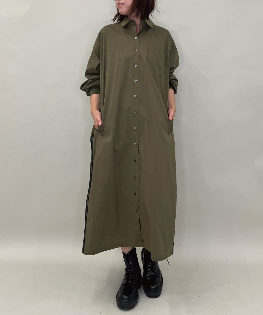 ZMEAE29160 al'aise modulation 配色ラインシャツワンピース