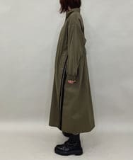 ZMEAE29160 al'aise modulation(アレーズモジュレーション) 配色ラインシャツワンピース カーキ