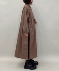 ZMEAE29160 al'aise modulation(アレーズモジュレーション) 配色ラインシャツワンピース ブラウン