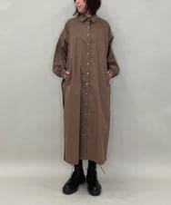 ZMEAE29160 al'aise modulation(アレーズモジュレーション) 配色ラインシャツワンピース ブラウン