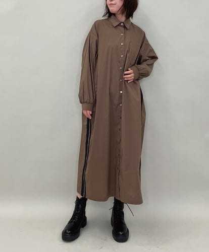 ZMEAE29160 al'aise modulation 配色ラインシャツワンピース