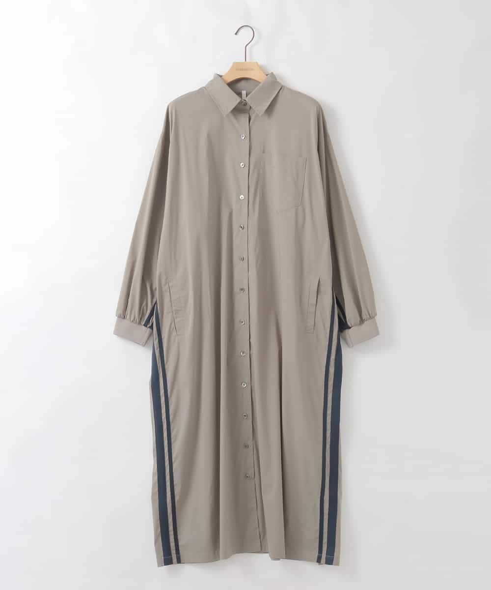 ZMEAE29160 al'aise modulation(アレーズモジュレーション) 配色ラインシャツワンピース グレー