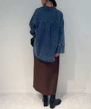 ZMEAE30190 al'aise modulation(アレーズモジュレーション) ピンストライプIラインジャンパースカート ブラウン