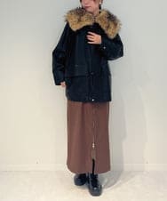 ZMEAE30190 al'aise modulation(アレーズモジュレーション) ピンストライプIラインジャンパースカート ブラウン