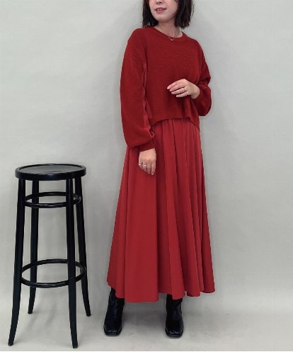 ZMEAE32200 al'aise modulation 【洗える】セットアップ風ニットジョイントワンピース