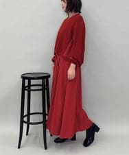 ZMEAE32200 al'aise modulation(アレーズモジュレーション) 【洗える】セットアップ風ニットジョイントワンピース レッド