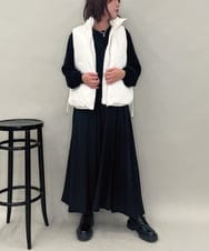 ZMEAE32200 al'aise modulation(アレーズモジュレーション) 【洗える】セットアップ風ニットジョイントワンピース ブラック