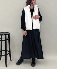 ZMEAE32200 al'aise modulation(アレーズモジュレーション) 【洗える】セットアップ風ニットジョイントワンピース ブラック