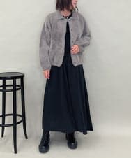 ZMEAE32200 al'aise modulation(アレーズモジュレーション) 【洗える】セットアップ風ニットジョイントワンピース ブラック