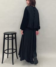 ZMEAE32200 al'aise modulation(アレーズモジュレーション) 【洗える】セットアップ風ニットジョイントワンピース ブラック