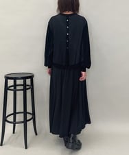 ZMEAE32200 al'aise modulation(アレーズモジュレーション) 【洗える】セットアップ風ニットジョイントワンピース ブラック