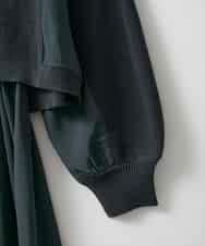 ZMEAE32200 al'aise modulation(アレーズモジュレーション) 【洗える】セットアップ風ニットジョイントワンピース ダークグレー