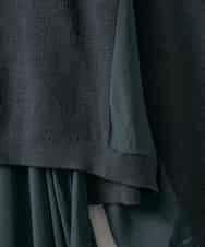 ZMEAE32200 al'aise modulation(アレーズモジュレーション) 【洗える】セットアップ風ニットジョイントワンピース ダークグレー