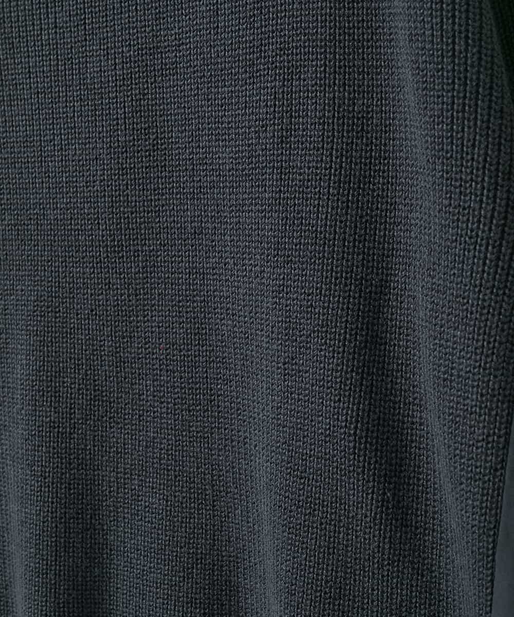 ZMEAE32200 al'aise modulation(アレーズモジュレーション) 【洗える】セットアップ風ニットジョイントワンピース ダークグレー