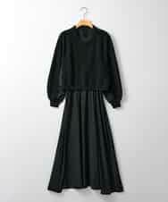 ZMEAE32200 al'aise modulation(アレーズモジュレーション) 【洗える】セットアップ風ニットジョイントワンピース ブラック