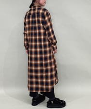 ZMEAE34168 al'aise modulation(アレーズモジュレーション) オンブレチェックシャツワンピース ネイビー