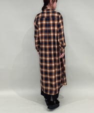 ZMEAE34168 al'aise modulation(アレーズモジュレーション) オンブレチェックシャツワンピース ネイビー