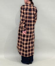 ZMEAE34168 al'aise modulation(アレーズモジュレーション) オンブレチェックシャツワンピース ネイビー