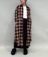 ZMEAE34168 al'aise modulation(アレーズモジュレーション) オンブレチェックシャツワンピース ネイビー