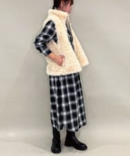 ZMEAE34168 al'aise modulation(アレーズモジュレーション) オンブレチェックシャツワンピース ブラック