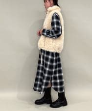 ZMEAE34168 al'aise modulation(アレーズモジュレーション) オンブレチェックシャツワンピース ブラック