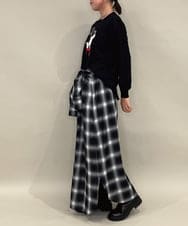 ZMEAE34168 al'aise modulation(アレーズモジュレーション) オンブレチェックシャツワンピース ブラック