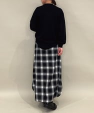 ZMEAE34168 al'aise modulation(アレーズモジュレーション) オンブレチェックシャツワンピース ブラック