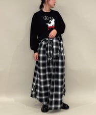 ZMEAE34168 al'aise modulation(アレーズモジュレーション) オンブレチェックシャツワンピース ブラック