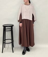 ZMEAE35180 al'aise modulation(アレーズモジュレーション) ギャザースリーブワンピース ブラウン