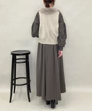 ZMEAE35180 al'aise modulation(アレーズモジュレーション) ギャザースリーブワンピース ダークグレー