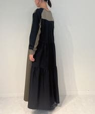 ZMEAE36170 al'aise modulation(アレーズモジュレーション) 異素材ドッキングジャージーワンピース ベージュ