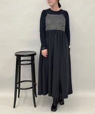 ZMEAE37128 al'aise modulation(アレーズモジュレーション) ラメシャギーニットドレスワンピース ブラック