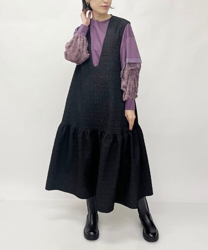 ZMEAW14190 al'aise modulation Uネックジャンパースカート