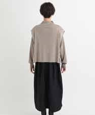 セットアイテム】異素材ドッキングワンピース×ラメニットベスト セットアイテム】異素材ドッキングワンピース×ラメニットベスト