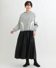 ZMECB24170 al'aise modulation(アレーズモジュレーション) フェイクレザー切り替えジャンパースカート ブラック