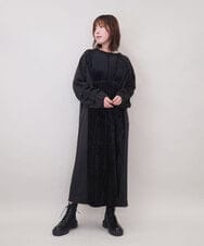ZMECE01130 al'aise modulation(アレーズモジュレーション) ベロアジョイントジャージーワンピース ブラック