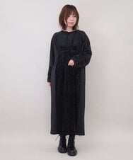 ZMECE01130 al'aise modulation(アレーズモジュレーション) ベロアジョイントジャージーワンピース ブラック