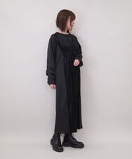 ZMECE01130 al'aise modulation(アレーズモジュレーション) ベロアジョイントジャージーワンピース ブラック