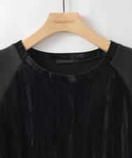 ZMECE01130 al'aise modulation(アレーズモジュレーション) ベロアジョイントジャージーワンピース ブラック